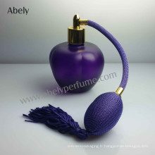 Bouteille de parfum en verre violet à vente chaude avec cru